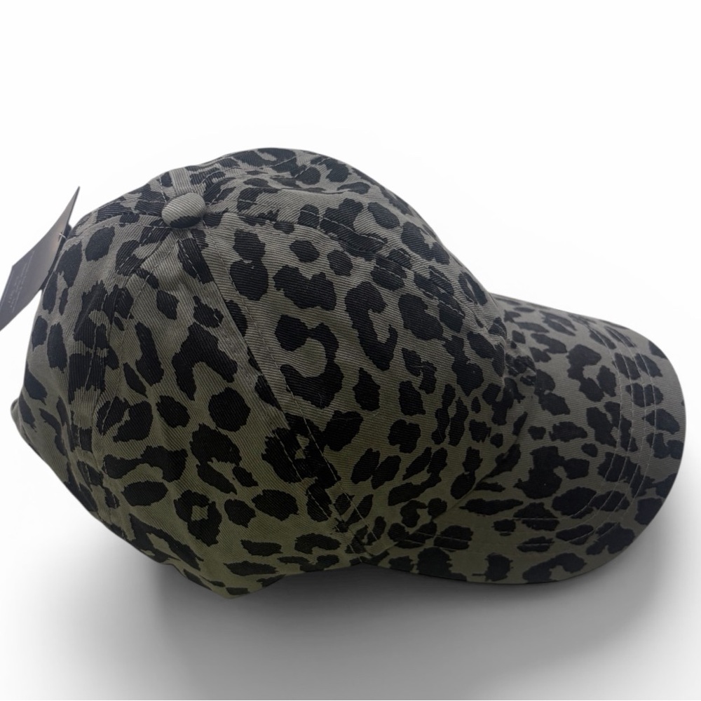 Leopard Print Baseball Cap, Grey, Black, Adjustable, NWT - Picture 3 of 9